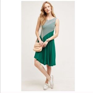 Maeve asymmetrical green swing dress